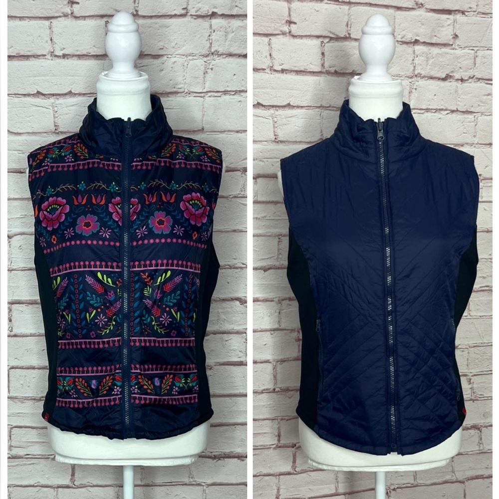 Krimson Klover Reversible Boho Floral Lightweight Puffer Vest Like New Size Med